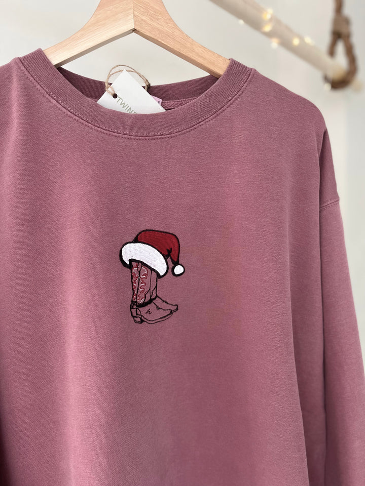 Western Santa Boots Crew