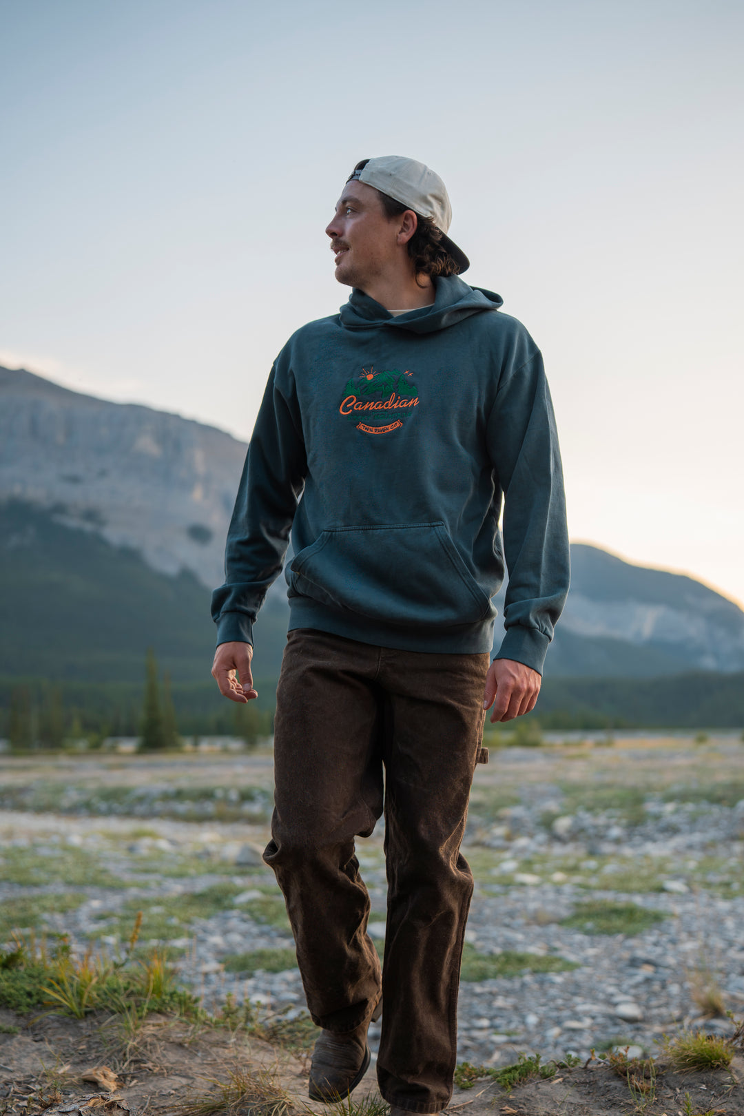 Retro Canadian Rocky Mountains Hoodie