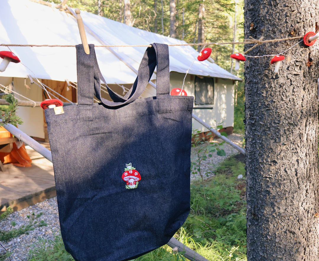 Frog Friend Denim Tote