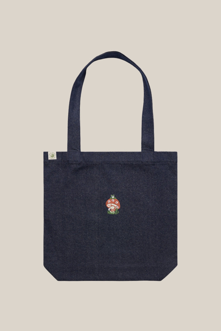 Frog Friend Denim Tote