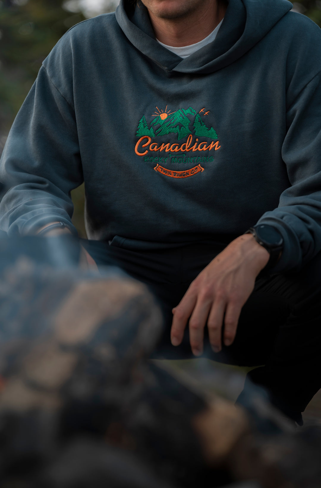 Retro Canadian Rocky Mountains Hoodie