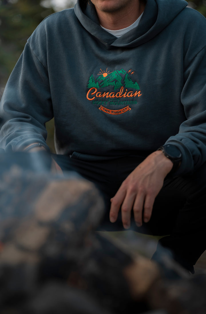Retro Canadian Rocky Mountains Hoodie