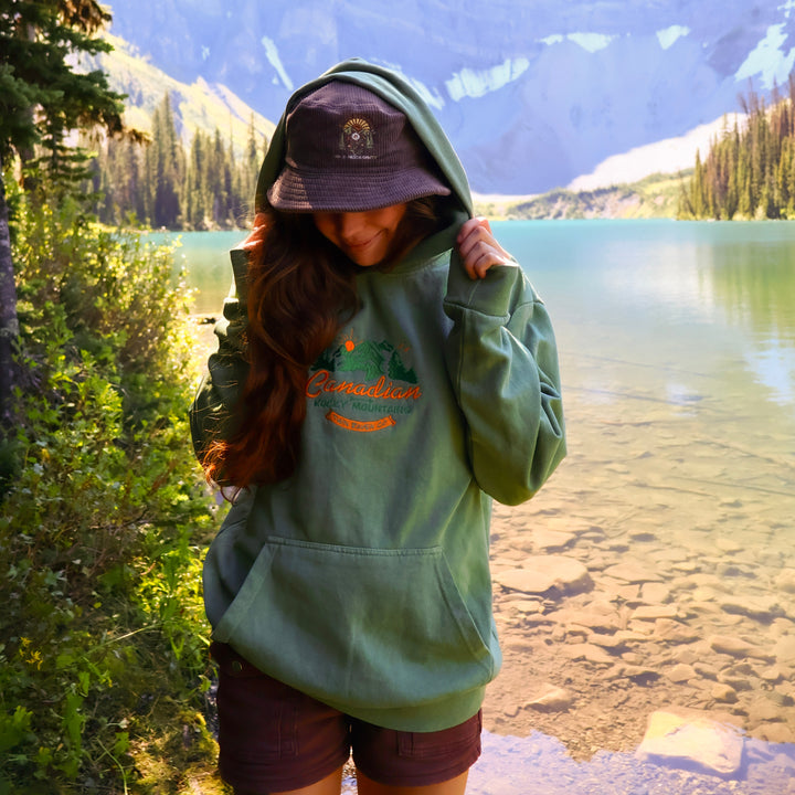 Retro Canadian Rocky Mountains Hoodie