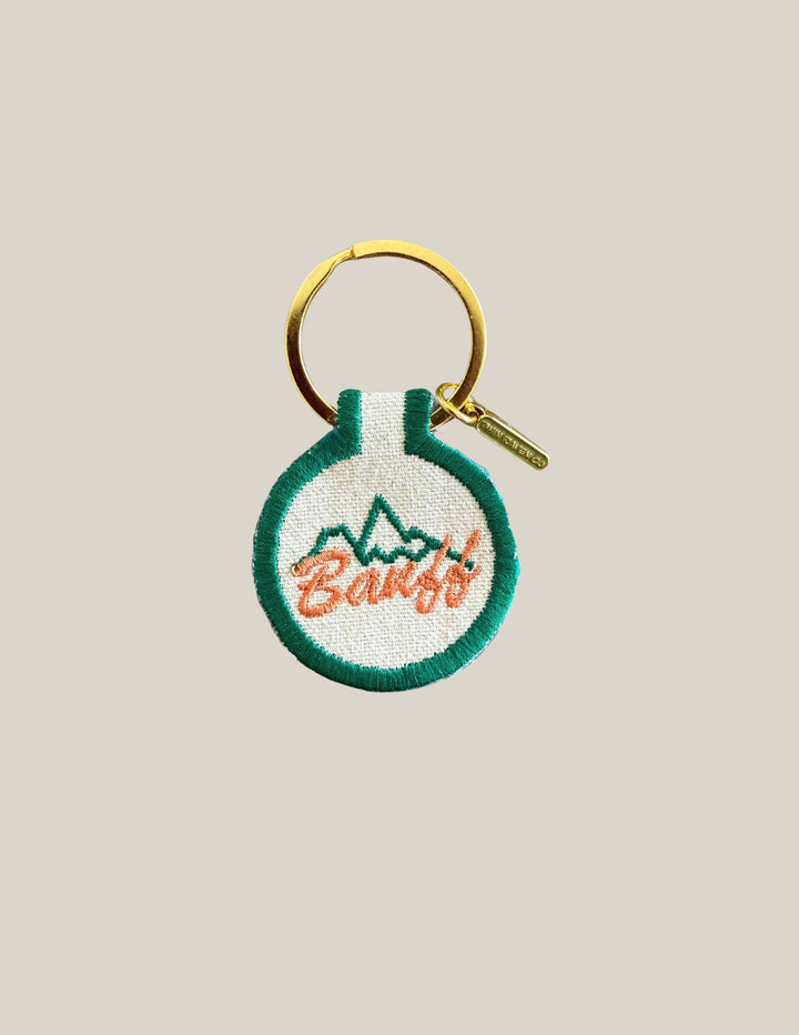 Retro Banff Patch Keychain