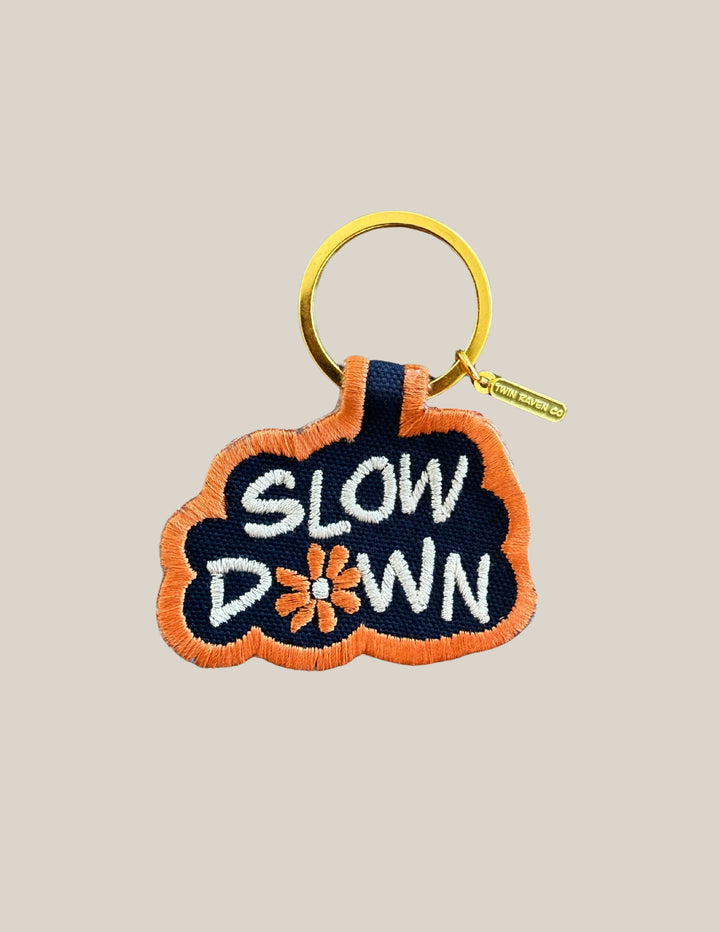Slow Down Patch Keychain