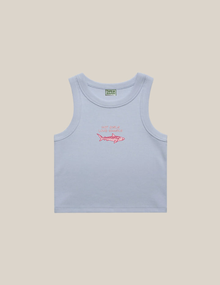 Hot Girls Love Sharks Crew Waist Tank