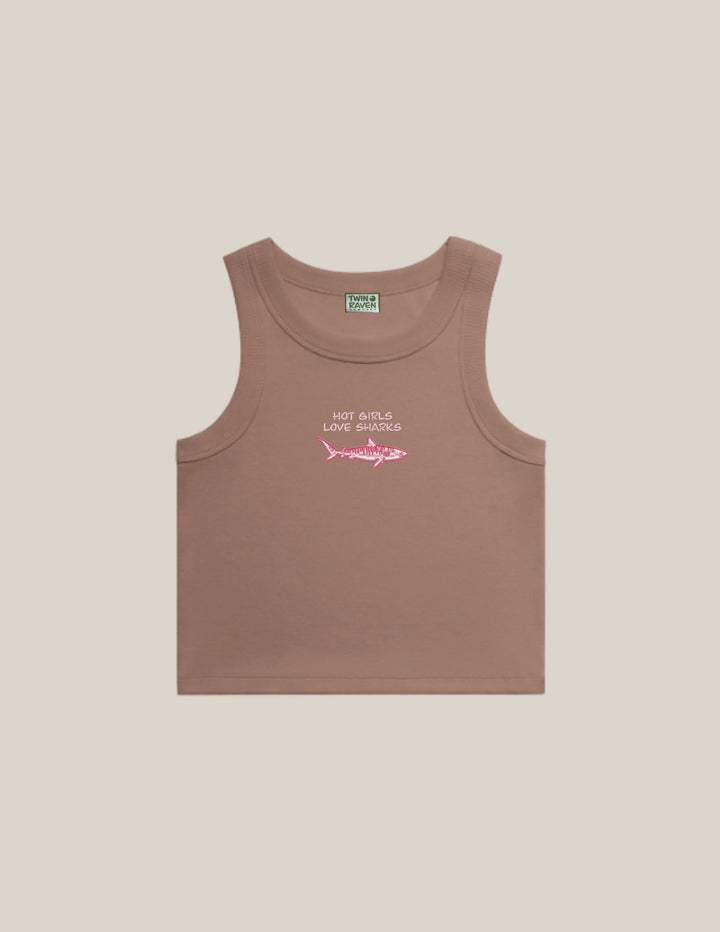 Hot Girls Love Sharks Crew Waist Tank