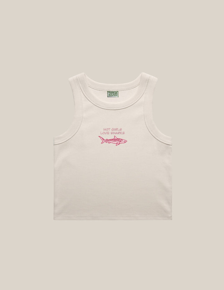 Hot Girls Love Sharks Crew Waist Tank
